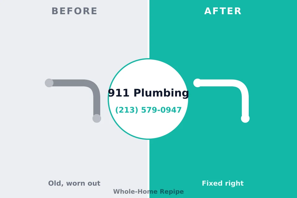 Before and after: plumbing repair Nixon, PA